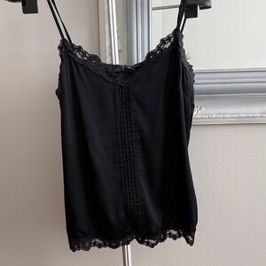 Black silk and lace camisole